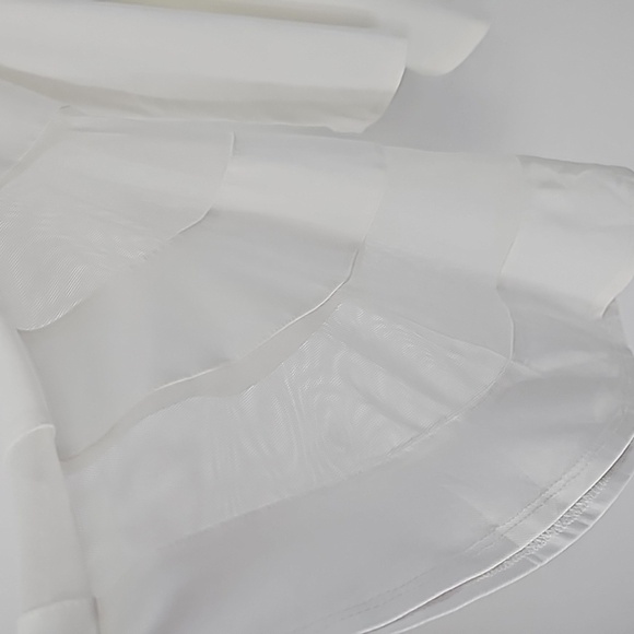 R&M Collection Elegant Creamy White Bell Sleeve Open Front Shrug Jacket - Picture 4 of 15